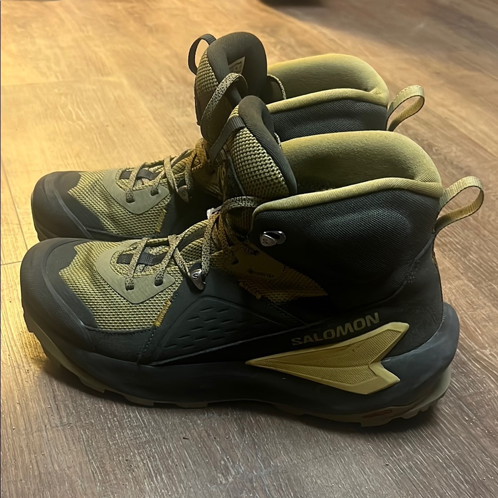 Salomon Black and Green Hiking Boots